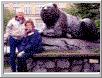 With bear in front of Alaska State Capitol - Juneau     July 19, 1997